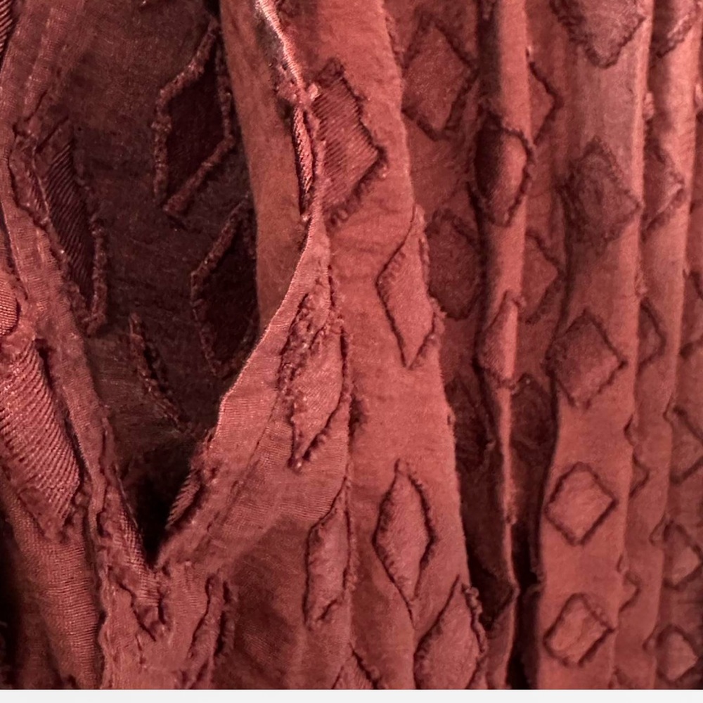 MAEVE Anthropologie Chocolate Brown Appliqué Embroidered Boho Midi Skirt 4 - Picture 6 of 8